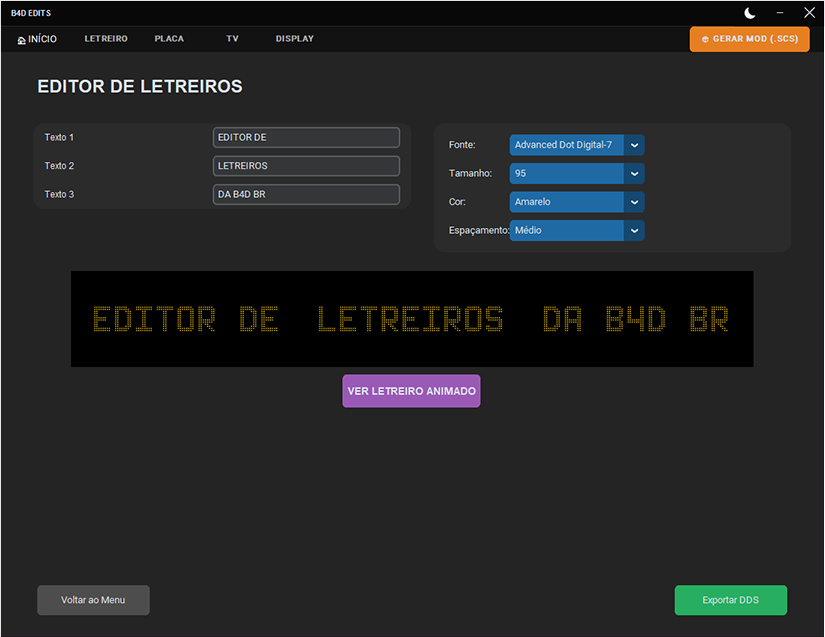 Editor de letreiros do B4D Edits