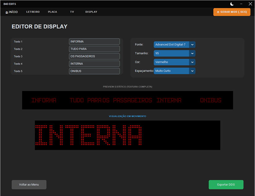 Display interno editado pelo B4D Edits